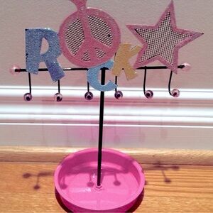 Glittered “ROCK” Jewelry Stand